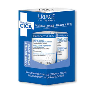 URIAGE BARIEDERM CICA ЗАШТИТЕН КРЕМ ЗА РАЦЕ 50мл + BARIEDERM CICA БАЛЗАМ ЗА ЗАШТИТА НА СУВИ УСНИ