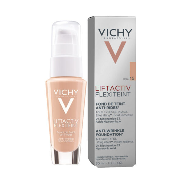 VICHY LIFTACTIV FLEXTEINT ТЕЧНА ПУДРА ПРОТИВ БРЧКИ СО ЗАШТИТЕН ФАКТОР 20 БРОЈ 15 30 мл