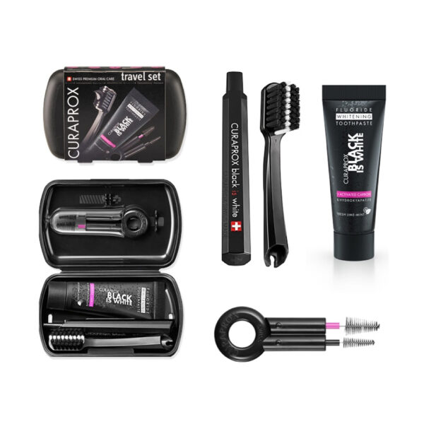 CURAPROX TRAVEL SET BLACK AND WHITE