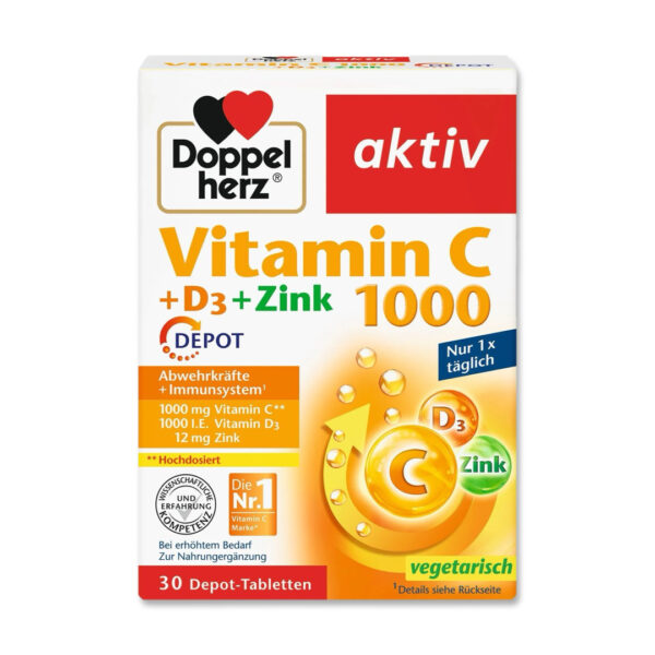 DOPPEL HERZ VITAMIN C 1000 +D3+ ZN (30 ТАБЛЕТИ)